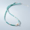 Colier festival look din argint si cristale turcoaz cu perle naturale, bijuterii de vara pentru femei, bilute argint, dama, argint 925, perla naturala,  40+3 cm, 5,10 gr