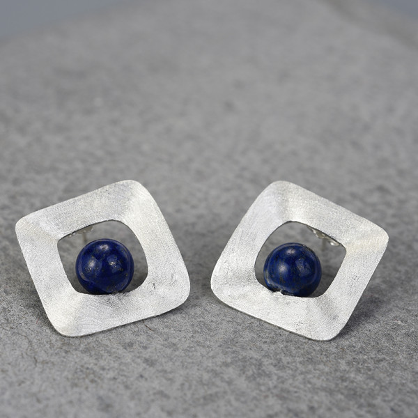 Cercei patrat argint cu lapis lazuli natural, dama, cercei mari eleganti, patrat, cercei pietre semipretioase naturale, argintiu, 5,68 gr Cercei patrat argint cu lapis lazuli natural, dama, cercei mari eleganti, patrat, cercei pietre semipretioase naturale, argintiu, 5,68 gr