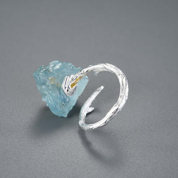 Inel argint reglabil, inele reglabile cu piatra naturala acvamarin si fluture argint sau argint placat cu aur, inele pietre semipretioase, argintiu/auriu, 6,99 gr Inel argint reglabil, inele reglabile cu piatra naturala acvamarin si fluture argint sau argint placat cu aur, inele pietre semipretioase, argintiu/auriu, 6,99 gr