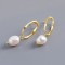 Cercei Minimaliști din Argint 925 cu Perle de Cultură, dama, argint 925 rodiat sau argint placat cu aur, cercei perle cultura, argintiu/auriu, 3,79 gr