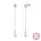 Cercei lungi argint cu perle naturale, dama, argint 925 rodiat/argint 925 placat cu aur galben, cercei perle mirese, argintiu/auriu, 2,30 gr