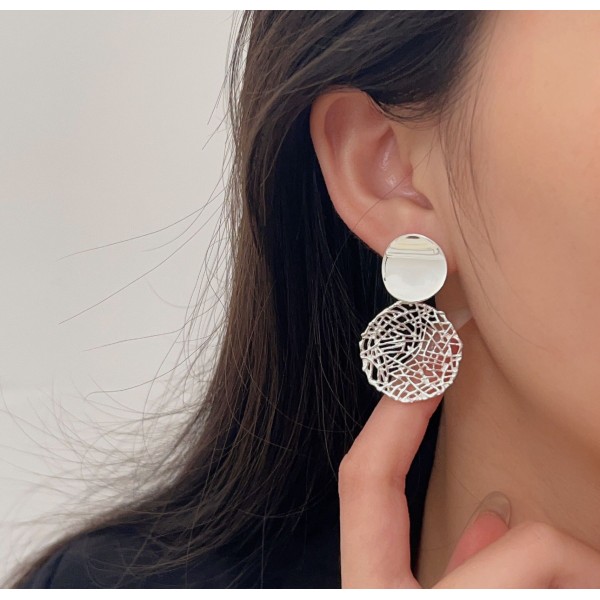 Cercei rotunzi argint, cercei rotunzi mari, cercei mari argint, cercei argint ocazie,  cercei masivi argint, dama, argint 925, 7,71 gr