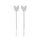 Cercei lungi argint cu lantisor si fluture, cercei lantisor, dama, argint 925 placat cu aur/ argint 925, auriu,argintiu, 5 cm, 1,36 gr