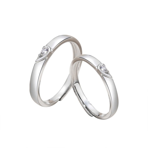 Set Verighete din Argint 925 Reglabile „Two Souls, One Heart” – Inele Cuplu 3,41 g