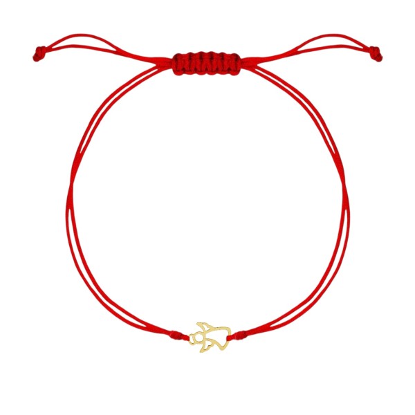 Martisor de argint tip bratara din argint cu snur reglabil, dama/copil, argint 925/ argint 925 placat cu aur, snur matase, pandantiv diamant sau pandantiv ingeras, argintiu/auriu