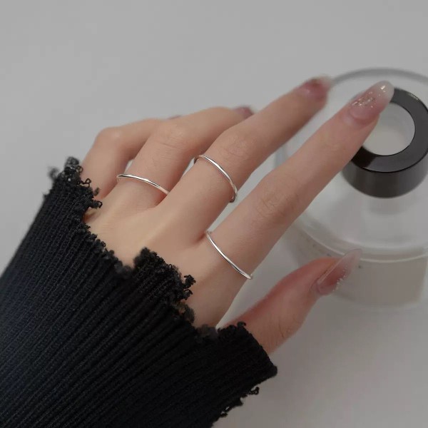 Inel Midi Minimalist pentru Falangă din Argint 925 / Argint Placat cu Aur – Inel Subțire pentru Femei, Stil Minimal Modern