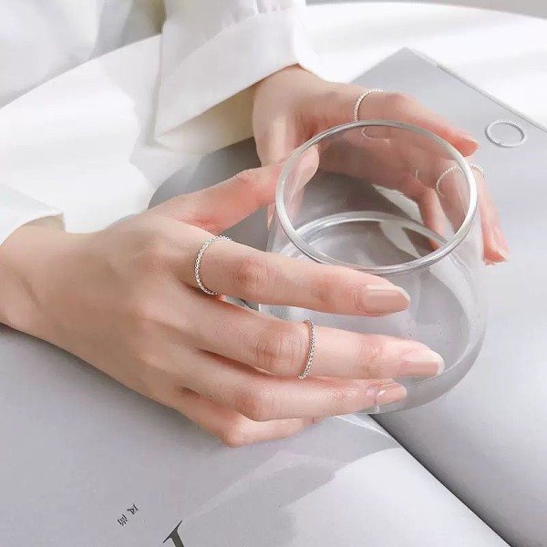 Inel falanga Argint, Inel Midi din Argint 925  – Inel Subțire pentru Femei, Inel minimalist 