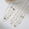 Colier Dublu Trifoi din Argint Placat cu Aur sau Argint Rodiat cu Trifoi din Sidef Natural Mother of Pearl – Lănțișor Trifoi Elegant cu Biluțe pentru Femei, 3,19 gr