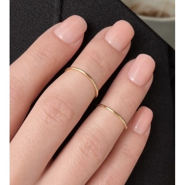 Inel Midi Minimalist pentru Falangă din Argint 925 / Argint Placat cu Aur – Inel Subțire pentru Femei, Stil Minimal Modern