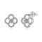 Cercei trifoi sidef natural din argint 925, cercei mici, cercei trifoi argint Mother of Pearls, cercei cadou femei, argintiu/auriu,  1,18 gr