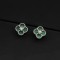 Cercei Trifoi Verde Malachit Argint 925, cercei Green Clover cu Trifoi Verde Malachit – Argint Rodiat sau Placat cu Aur, argintiu/auriu, 1,18 gr