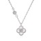 Lănțișor Argint cu Trifoi din Sidef Natural Mother of Pearl și Zirconiu – Van Luxy White, lănțișor cu Trifoi Mother of Pearl din Argint, argintiu/auriu, 1,95 gr