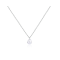 Lănțișor din argint rodiat cu cristal fațetat lacrimă, lantisor water drop, 40+5 cm – colier fin cu pandantiv picătură, argintiu, 1,88 gr
