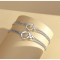 Set 2 bratari din argint personalizate pentru cupluri, set de familie dama/barbat, argint 925, cercul infinit cu mesaj, love never dies, cristale albe, lant dublu, argintiu, 5,50 gr Set 2 bratari din argint personalizate pentru cupluri, set de familie dama/barbat, argint 925, cercul infinit cu mesaj, love never dies, cristale albe, lant dublu, argintiu, 5,50 gr