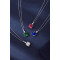 Lantisor de argint cu cristale albe si albastru safir, dama, argint 925, 40 +5 cm, 2,47 gr Lantisor de argint cu cristale albe si albastru safir, dama, argint 925, 40 +5 cm, 2,47 gr