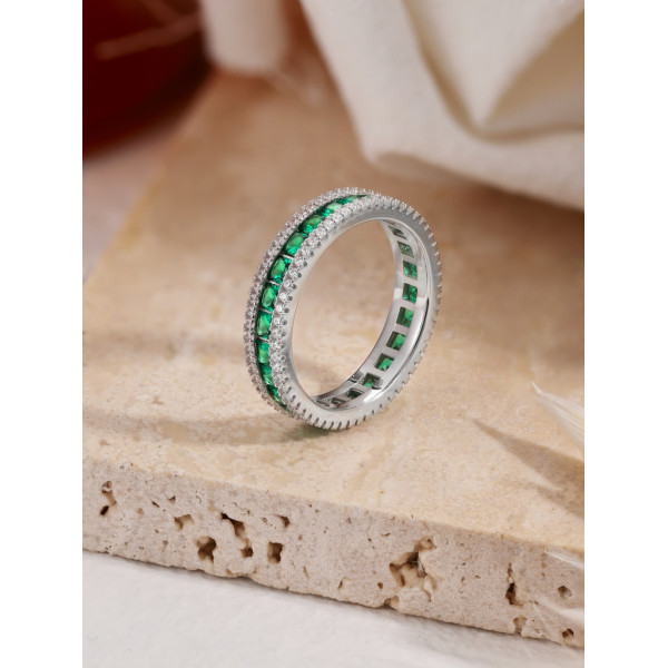 Inel lat argint, dama, argint 925, tennis, zirconii albe, argintiu, 3,22 gr Inel lat argint, dama, argint 925, tennis, zirconii albe, argintiu, 3,22 gr