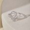 Inel argint dama, argint 925, fluture, cristale albe, argintiu, 2,05 gr Inel argint dama, argint 925, fluture, cristale albe, argintiu, 2,05 gr