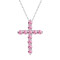 Lantisor cruce argint, dama, argint 925, pandant cruce cu pietre roz, CROSS, 40+6cm, argintiu, 2,84 gr Lantisor cruce argint, dama, argint 925, pandant cruce cu pietre roz, CROSS, 40+6cm, argintiu, 2,84 gr