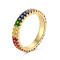 Inel argint, dama, argint 925 placat cu aur, tennis dublu, multicolor, auriu, 3,03 gr