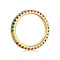 Inel argint, dama, argint 925 placat cu aur, tennis dublu, multicolor, auriu, 3,03 gr