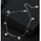 Bratara de picior din argint pentru femei, model finut si stralucitor pentru glezna, stelute, argint 925 rodiat/argint 925 placat cu aur, star, 21 + 5 cm, argintiu/auriu, 1,63 gr