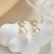 Cercei argint cu perla naturala, dama, argint 925 placat cu aur, zirconiu alb, auriu, 2,68gr Cercei argint cu perla naturala, dama, argint 925 placat cu aur, zirconiu alb, auriu, 2,68gr