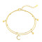 Bratara argint, dama, argint 925 placat cu aur, luna si stele, auriu, 1,69 gr